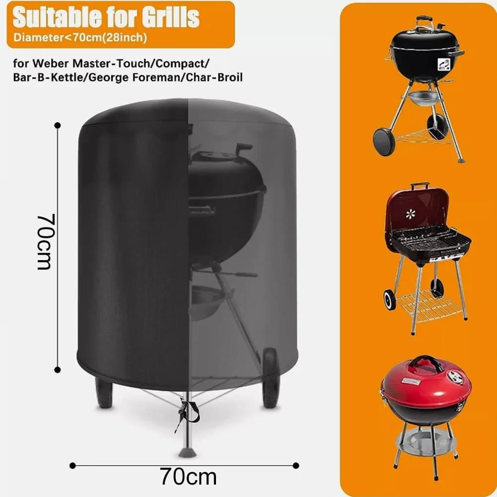 Vandeniui atsparus kepsninės uždangalas „Raweao Kettle BBQ“, apsauginis apvalus uždangalas, 57 cm