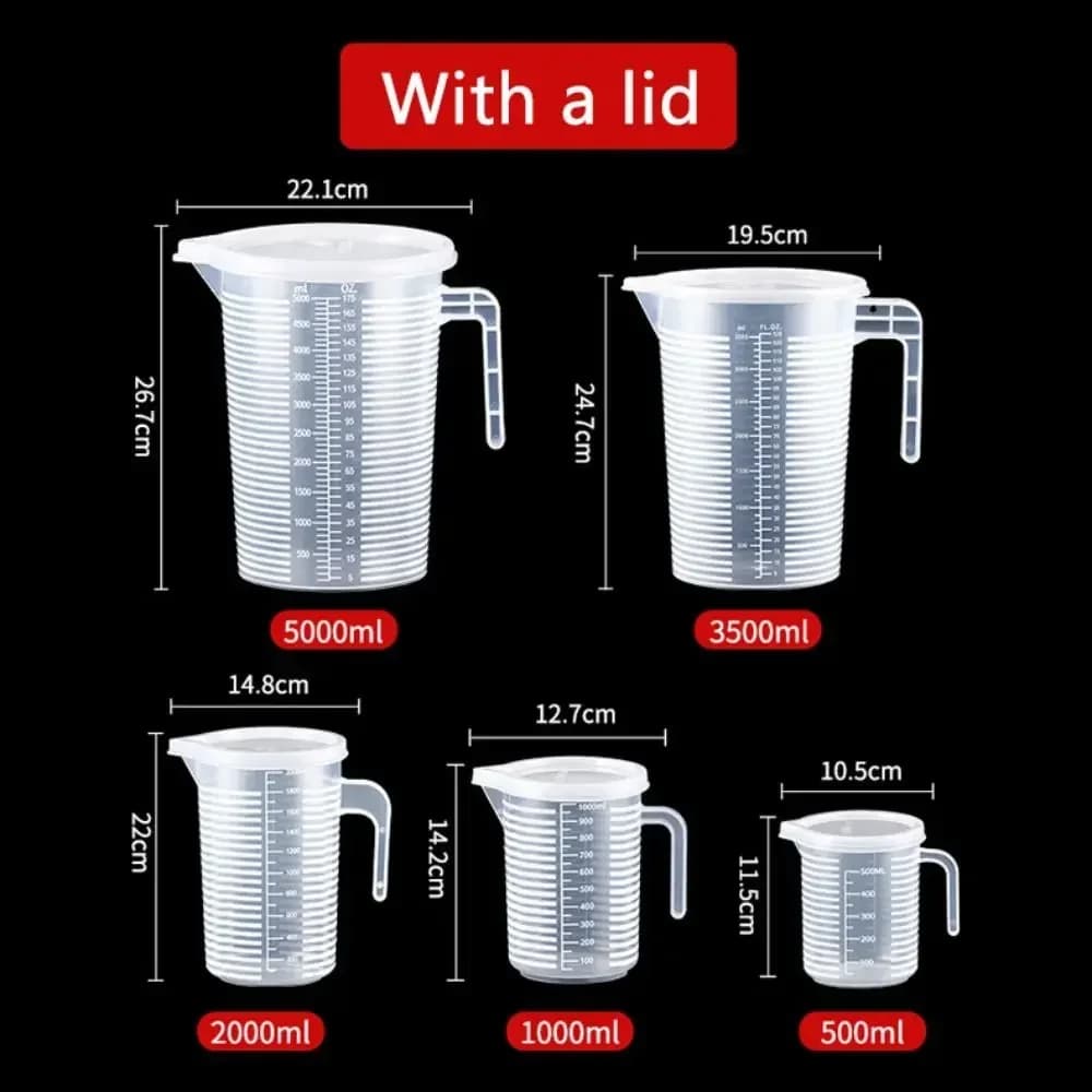 Plastikinis matavimo indas su skale, 100–5000 ml