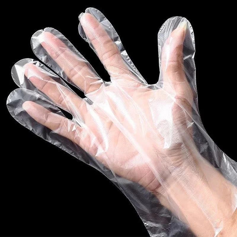 Vienkartinės permatomos plastikinės pirštinės, be latekso, maisto ruošimui, virtuvei ir valymui