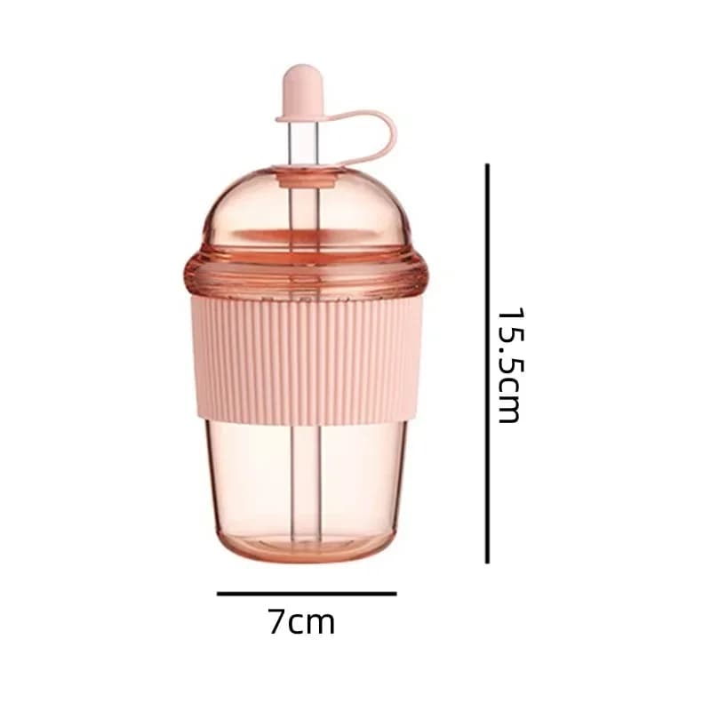 Nešiojama gertuvė su šiaudeliu, 430 ml