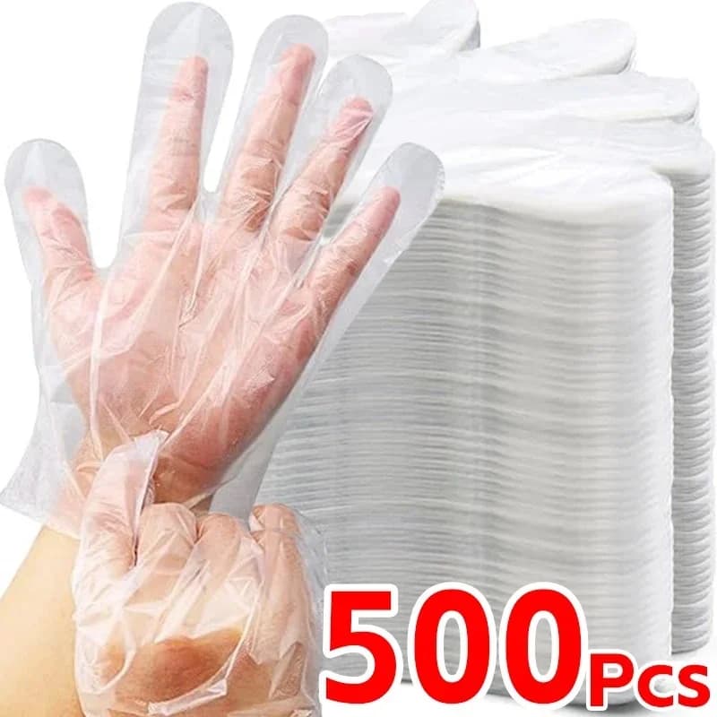 Vienkartinės permatomos plastikinės pirštinės, be latekso, maisto ruošimui, virtuvei ir valymui