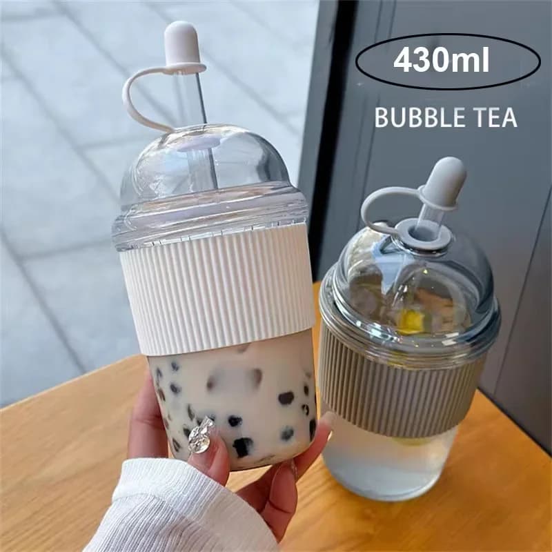Nešiojama gertuvė su šiaudeliu, 430 ml