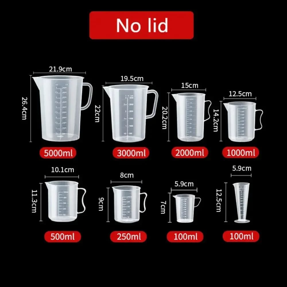 Plastikinis matavimo indas su skale, 100–5000 ml