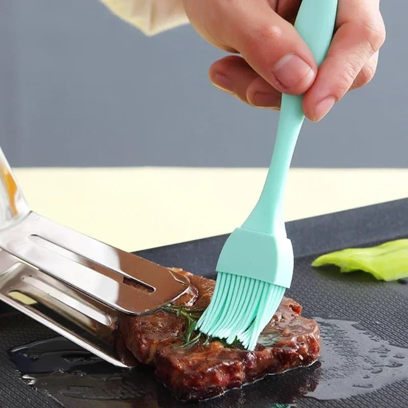 Maistinis silikoninis teptukas aliejui ir padažams, BBQ teptukas
