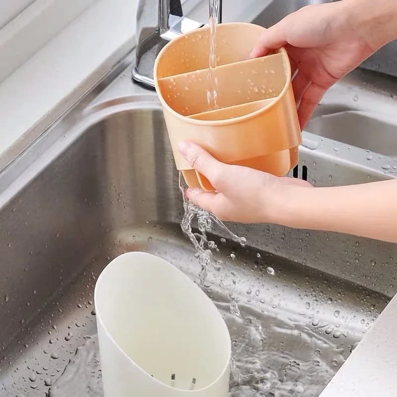 Plastikinis stalo įrankių džiovintuvas-stovas su padėklu