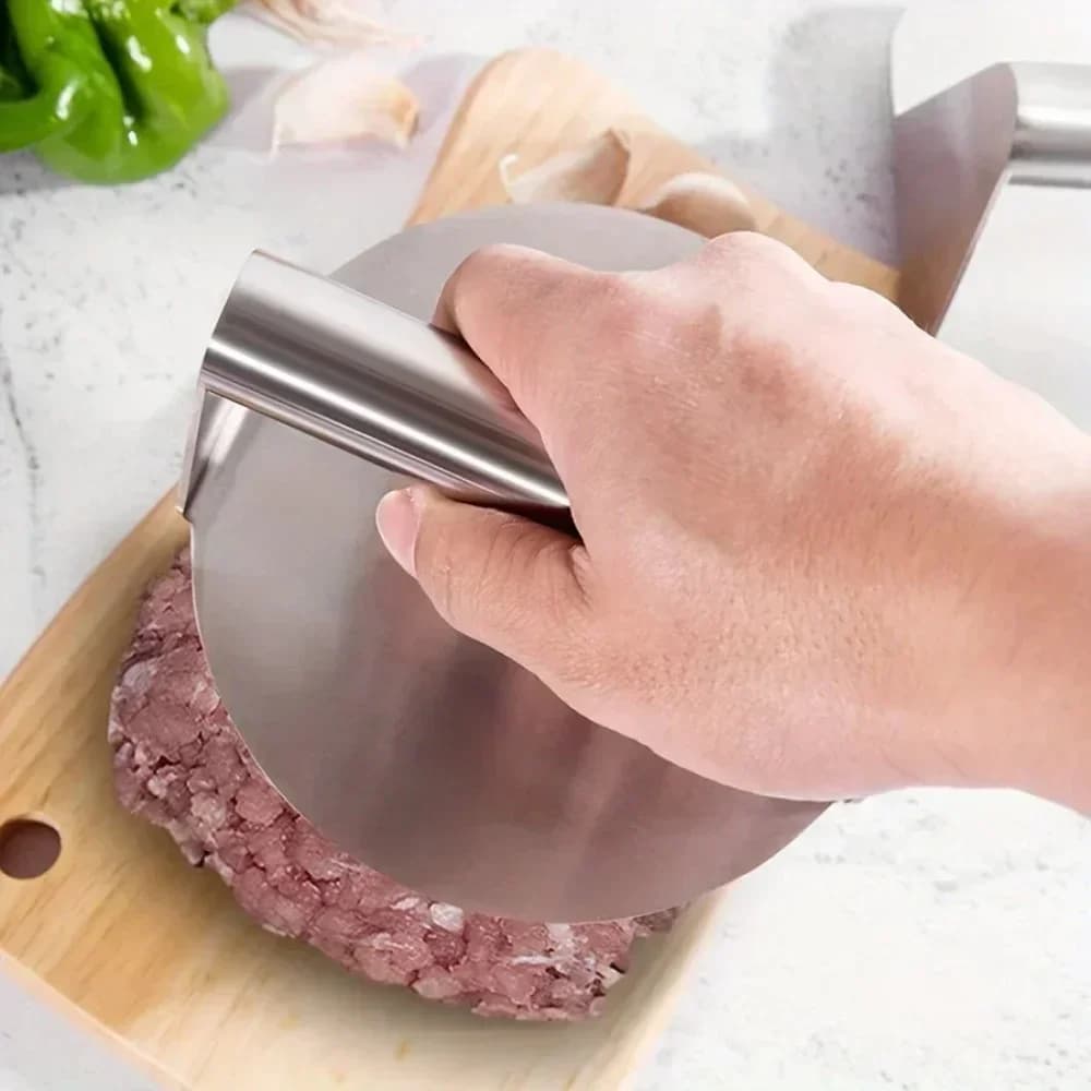 Nerūdijančio plieno mėsainių spaustuvas „Smash Burger Press“ griliui ir virtuvei