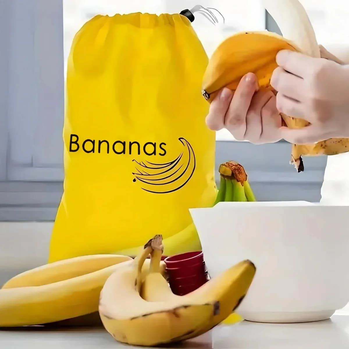 Bananų ir salotų laikymo maišeliai šviežumui išsaugoti, 1 / 2 / 3 / 5 vnt.