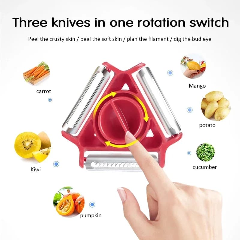 1/3 vnt. „Magic Trio“ 3-in-1 daržovių skustukų rinkinys