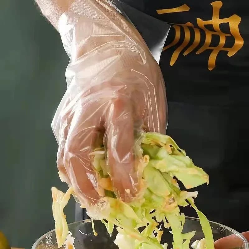 Vienkartinės permatomos plastikinės pirštinės, be latekso, maisto ruošimui, virtuvei ir valymui