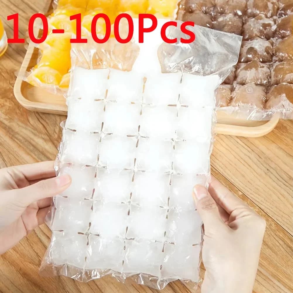Vienkartiniai ledo maišeliai, 10–100 vnt. ledo kubelių formavimo maišeliai